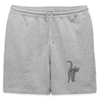 Méchant chat - Short de survêtement homme premium - gris chiné - Devant - AI Model Male 178 light (178cm)
