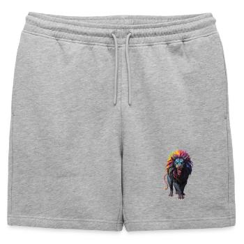 Multicolored Lion - Mens' Premium Organic Sweatshorts - heather grey - Front - AI Model Male 178 light (178cm)