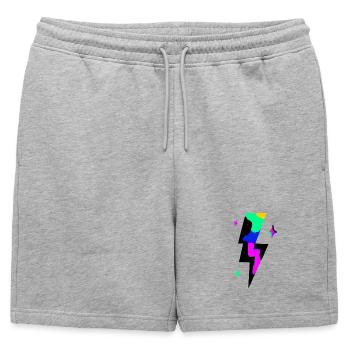 Explosion d’éclairs au néon - Short de survêtement homme premium - gris chiné - Devant - AI Model Male 178 light (178cm)