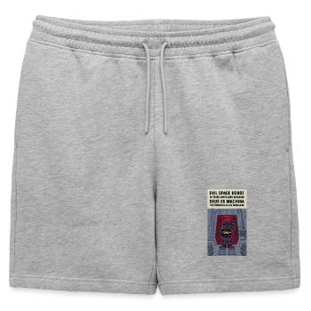 Le méchant robot de l’espace envahit la Terre - Short de survêtement homme premium - gris chiné - Devant - AI Model Male 178 light (178cm)
