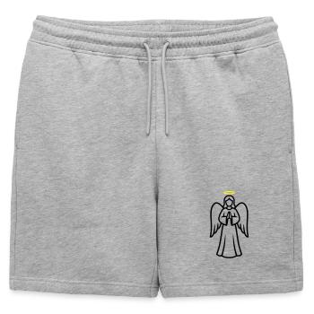 ange-ange-aile-silhouette-simple-1 - Short de survêtement homme premium - gris chiné - Devant - AI Model Male 178 light (178cm)
