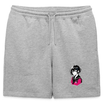 Uniforme de marin rose de la Manga Girl - Short de survêtement homme premium - gris chiné - Devant - AI Model Male 178 light (178cm)