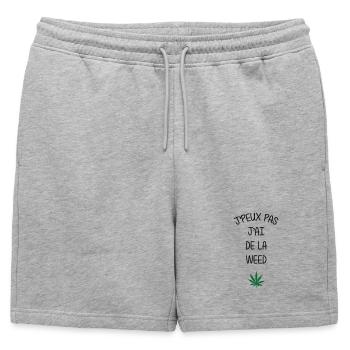 J'peux pas, j'ai de la weed  ! - Short de survêtement homme premium - gris chiné - Devant - AI Model Male 178 light (178cm)