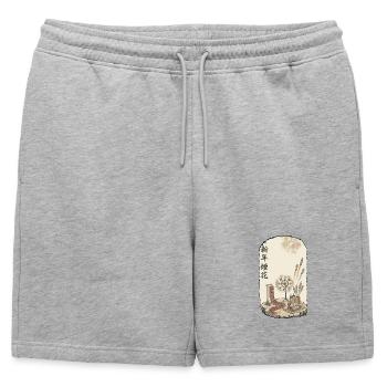 Feux d’artifice pyro chinois réveillon du Nouvel An - Short de survêtement homme premium - gris chiné - Devant - AI Model Male 178 light (178cm)
