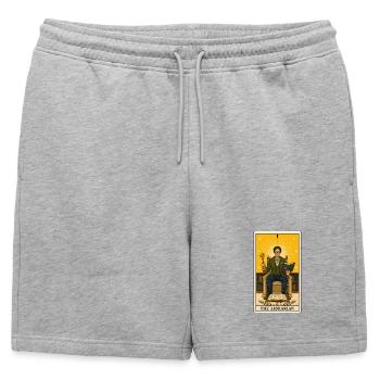 Bibliothécaire | Livres Tarot - Short de survêtement homme premium - gris chiné - Devant - AI Model Male 178 light (178cm)
