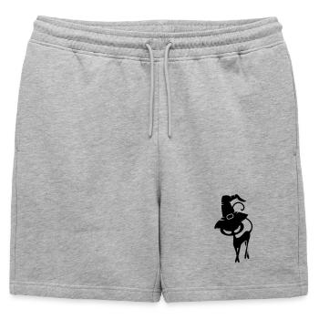 A black cat with Witchhat - Mens' Premium Organic Sweatshorts - heather grey - Front - AI Model Male 178 light (178cm)