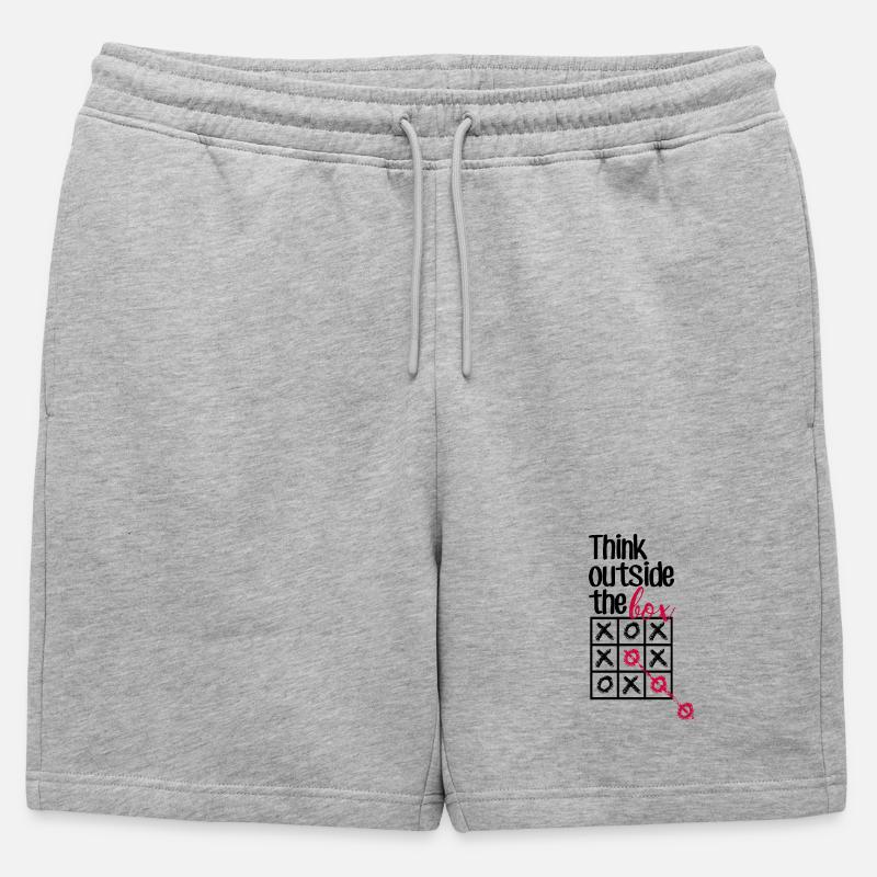 Pink Box Chain-Skript - Männer Premium Organic Sweatshorts - Grau meliert