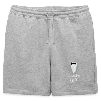 cooking - Mens' Premium Organic Sweatshorts - heather grey - Front - AI Model Male 178 light (178cm)
