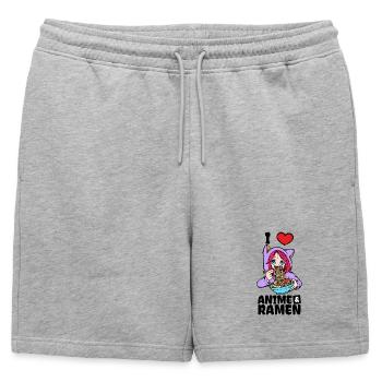 J’aime Anime Ramen Heart Manga Japon Animation - Short de survêtement homme premium - gris chiné - Devant - AI Model Male 178 light (178cm)