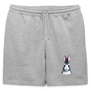 Lapin - Pas seulement à Pâques - Short de survêtement homme premium - gris chiné - Devant - AI Model Male 178 light (178cm)