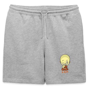 Yoga manga - Short de survêtement homme premium - gris chiné - Devant - AI Model Male 178 light (178cm)