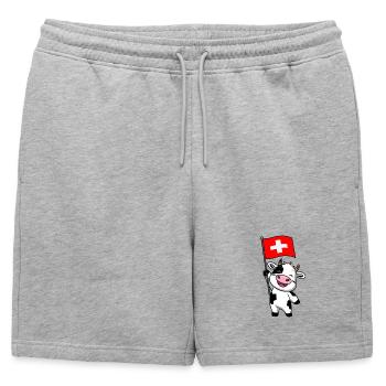 Vache suisse - Short de survêtement homme premium - gris chiné - Devant - AI Model Male 178 light (178cm)
