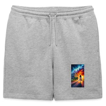 Stormy Crepuscular Cloud Reading - Mens' Premium Organic Sweatshorts - heather grey - Front - AI Model Male 178 light (178cm)