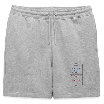 Tactiques de terrain de football de conception unisexe - Short de survêtement homme premium - gris chiné - Devant - AI Model Male 178 light (178cm)