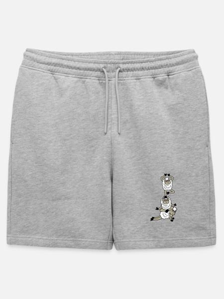 Tired_Sad_Sleepy_Sheep_Yoga_Meditating_5 - Mens' Premium Organic Sweatshorts - heather grey