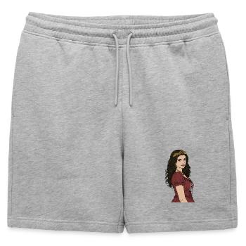 Princesse - Short de survêtement homme premium - gris chiné - Devant - AI Model Male 178 light (178cm)
