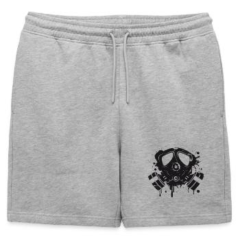 Masque à gaz graffiti - Short de survêtement homme premium - gris chiné - Devant - AI Model Male 178 light (178cm)