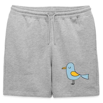 oiseau - Short de survêtement homme premium - gris chiné - Devant - AI Model Male 178 light (178cm)