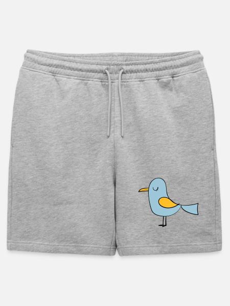 oiseau - Short de survêtement homme premium - gris chiné