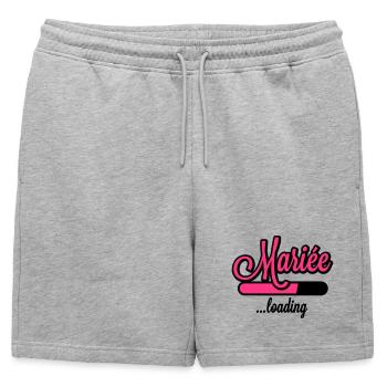 Mariée loading - Short de survêtement homme premium - gris chiné - Devant - AI Model Male 178 light (178cm)