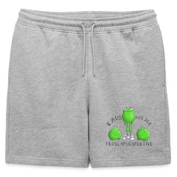 Grenouille de motivation - Short de survêtement homme premium - gris chiné - Devant - AI Model Male 178 light (178cm)