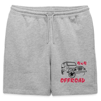 4x4 Offroad Jeep T-Shirt - Männer Premium Organic Sweatshorts - Grau meliert - Vorne - AI Model Male 178 light (178cm)