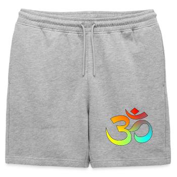 Lettres chinoises - Short de survêtement homme premium - gris chiné - Devant - AI Model Male 178 light (178cm)