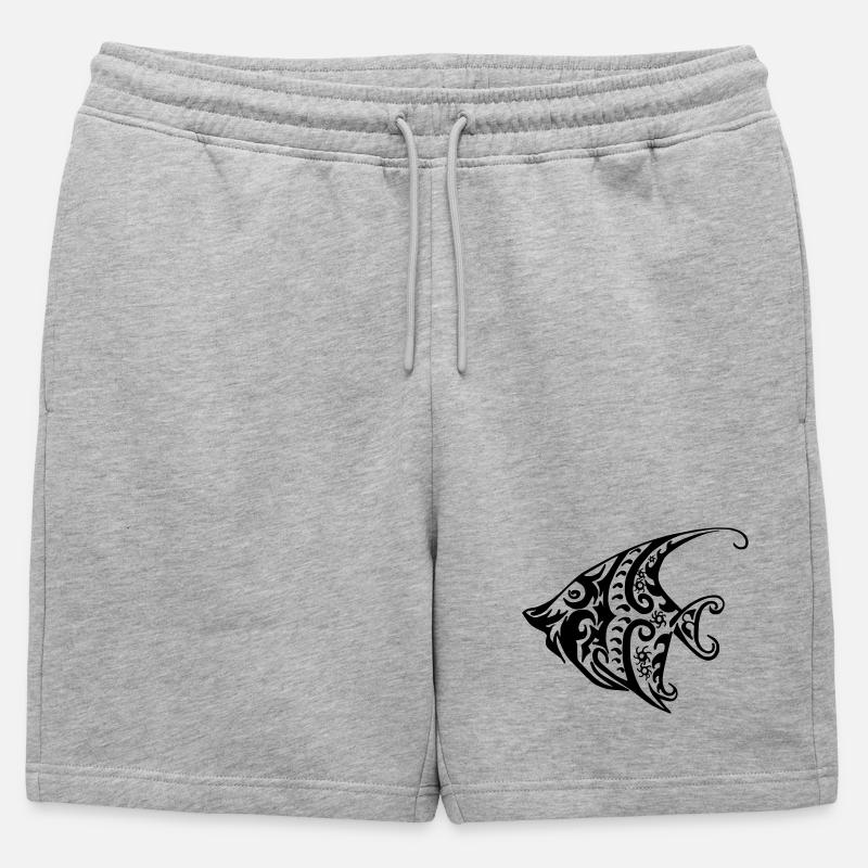 Fisch Tribal - Männer Premium Organic Sweatshorts - Grau meliert