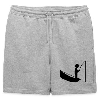 Un garçon avec une pêche - Short de survêtement homme premium - gris chiné - Devant - AI Model Male 178 light (178cm)