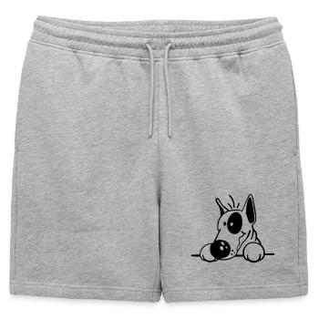 Cute Bull Terrier - Short de survêtement homme premium - gris chiné - Devant - AI Model Male 178 light (178cm)