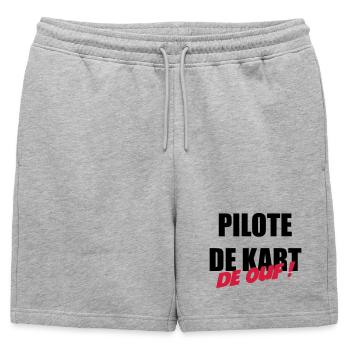 Karting / Kart / Pilote / Voiture - Short de survêtement homme premium - gris chiné - Devant - AI Model Male 178 light (178cm)