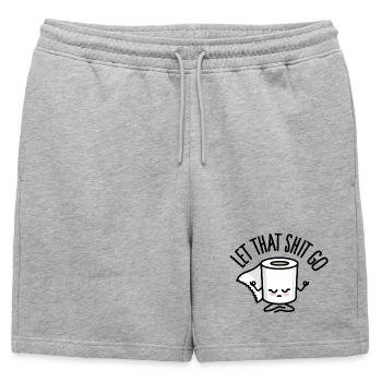 Laisse cette merde aller papier toilette drôle de méditation zen - Short de survêtement homme premium - gris chiné - Devant - AI Model Male 178 light (178cm)