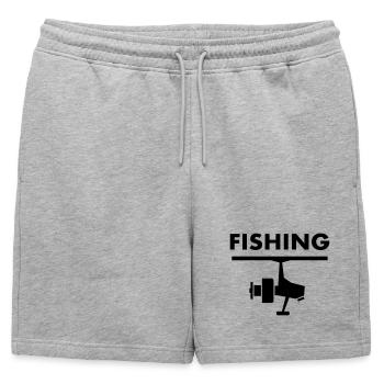 Pêche Pêcheur pêche - Short de survêtement homme premium - gris chiné - Devant - AI Model Male 178 light (178cm)
