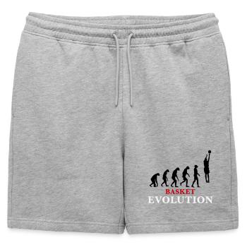 Basket Evolution Sport und Humor 3c - Männer Premium Organic Sweatshorts - Grau meliert - Vorne - AI Model Male 178 light (178cm)