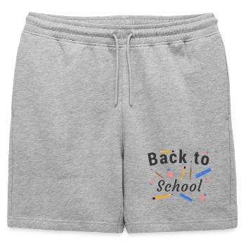 Back to School - Short de survêtement homme premium - gris chiné - Devant - AI Model Male 178 light (178cm)