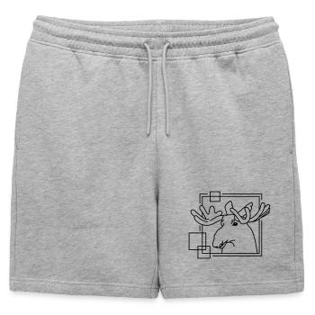 Orignal en forme géométrique - Conception d’art au trait - Short de survêtement homme premium - gris chiné - Devant - AI Model Male 178 light (178cm)