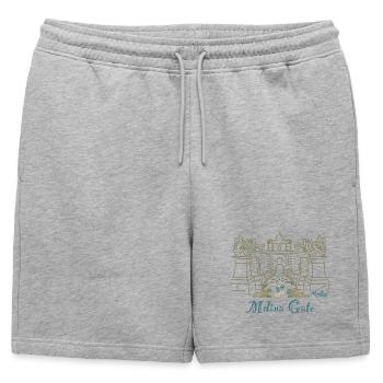 Mdina Gate, Malte - Short de survêtement homme premium - gris chiné - Devant - AI Model Male 178 light (178cm)