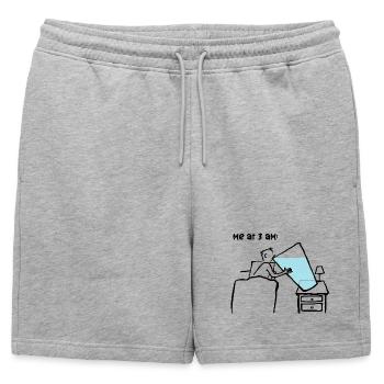 Moi à trois heures du soir! - Short de survêtement homme premium - gris chiné - Devant - AI Model Male 178 light (178cm)