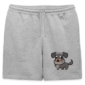 Teckel gris - Short de survêtement homme premium - gris chiné - Devant - AI Model Male 178 light (178cm)