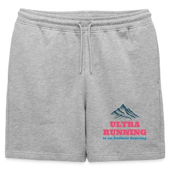 Ultra Running est un Endless Journe - Short de survêtement homme premium - gris chiné - Devant - AI Model Male 178 light (178cm)