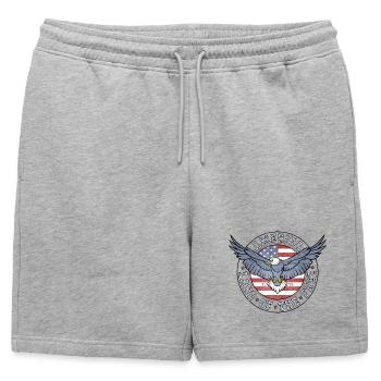 4 juillet - Jour de l’indépendance - Rétro américain - Short de survêtement homme premium - gris chiné - Devant - AI Model Male 178 light (178cm)