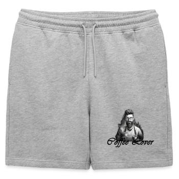 Barista Coffee Lover Schwarz - Männer Premium Organic Sweatshorts - Grau meliert - Vorne - AI Model Male 178 light (178cm)