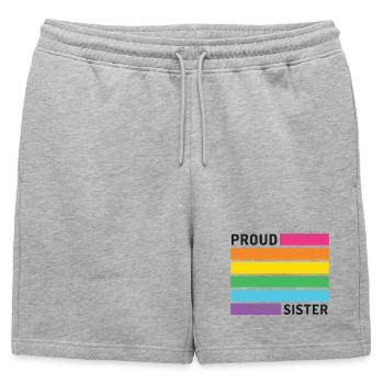 Mois de la fierté LGBT - Proud Sister - Short de survêtement homme premium - gris chiné - Devant - AI Model Male 178 light (178cm)