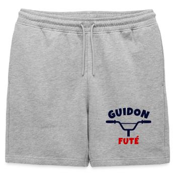 cycliste, bicyclette, vélo, bike - Short de survêtement homme premium - gris chiné - Devant - AI Model Male 178 light (178cm)