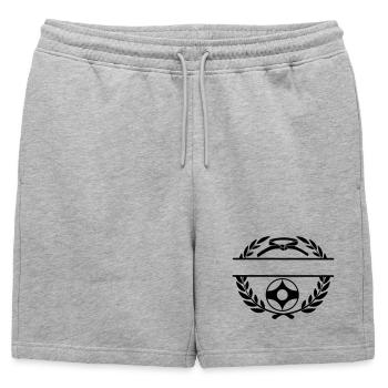 Laurel wreath with Kyokushin kanku - Mens' Premium Organic Sweatshorts - heather grey - Front - AI Model Male 178 light (178cm)