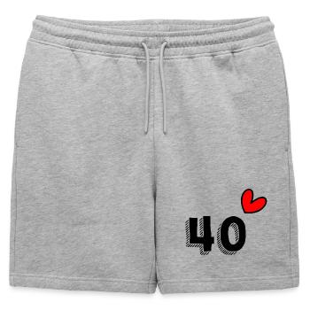40. 40 ANS. 40e ANNIVERSAIRE. ANNIVERSAIRE 40 ANS. - Short de survêtement homme premium - gris chiné - Devant - AI Model Male 178 light (178cm)