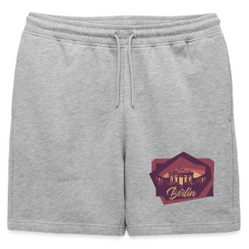 Berlin, l’endroit où il faut être - Short de survêtement homme premium - gris chiné - Devant - AI Model Male 178 light (178cm)
