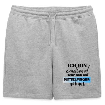 Je suis émotionnellement construit très près du majeur - Short de survêtement homme premium - gris chiné - Devant - AI Model Male 178 light (178cm)