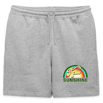 Bonjour soleil - Short de survêtement homme premium - gris chiné - Devant - AI Model Male 178 light (178cm)
