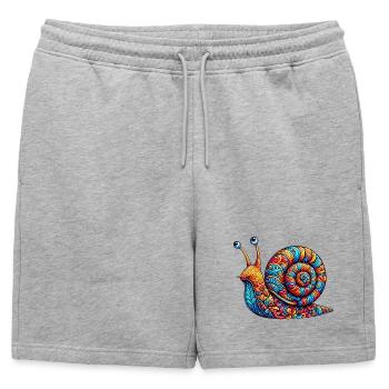 Escargot - Short de survêtement homme premium - gris chiné - Devant - AI Model Male 178 light (178cm)